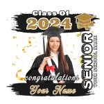 Custom Name and Number 3D Graduation T-Shirt - Personalized Team Shirt in White, Black, and Old Gold Personalized White Black-Old