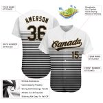 Custom 3D Pattern Baseball Jersey - Personalized White Black-Old Gold Design Personalized White Black-Old Gold 3D Pattern