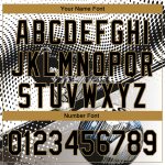 Customizable 3D Pattern Billiards Baseball Jersey - Personalized White Black Old Gold with Your Name and Number Personalized