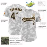 Custom Name and Number Authentic Baseball Jersey with 3D Pattern Design in White, Black, and Gold - Personalized Team Gear