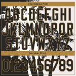 Custom 3D Pattern Hawaii Coconut Trees Performance T-Shirt - Personalized White Black Old Gold Design with Name and Number