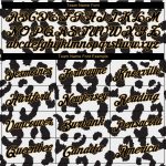 Custom Leopard Print Basketball Jersey - Personalized 3D Pattern with Name and Number - Authentic Team Gear - White Black Old Gold