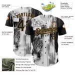 Personalized Jesus Christ Baseball Jersey Custom Name Number, 3D Pattern Design in White Black Old Gold Personalized White