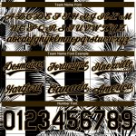 Custom 3D Pattern Basketball Shorts with Personalized Name and Number, White Black Gold Hawaii Palm Trees Design Personalized