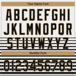 Personalized Unisex Softball Jersey 3D Pattern in White Black Gold - Two-Button Design Personalized White Black-Old Gold