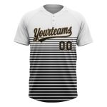 Personalized Unisex Softball Jersey 3D Pattern in White Black Gold - Two-Button Design Personalized White Black-Old Gold