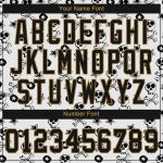 Custom 3D Skull Baseball Jersey - Personalized White Black Gold Design, Team Name & Number Personalized White Black-Old Gold