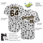 Custom 3D Skull Baseball Jersey - Personalized White Black Gold Design, Team Name & Number Personalized White Black-Old Gold