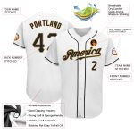 Custom Authentic Baseball Jersey with Personalized Name and Number - White Black Old Gold Team Gear Personalized White Black-Old