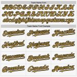 Personalized Authentic Sleeveless Baseball Jersey in White, Black & Old Gold Personalized White Black-Old Gold Authentic