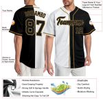 Custom Name & Number Authentic Fashion Baseball Jersey - Personalized White Black-Old Gold Team Jersey Personalized White