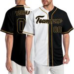 Custom Name & Number Authentic Fashion Baseball Jersey - Personalized White Black-Old Gold Team Jersey Personalized White