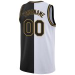 Custom Name and Number Basketball Jersey - Personalized White and Black-Old Gold Authentic Split Fashion Design Personalized