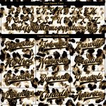 Personalized Leopard Print 3D Pattern Bomber Jacket - White Black Gold Varsity Full-Snap Letterman Jacket Personalized White