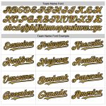 Custom Name and Number Authentic Baseball Jersey - Personalized White Black Gold Line Design Personalized White Black-Old