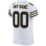 Personalized Authentic Football Jersey - White Black Old Gold Mesh Personalized White Black-Old Gold Mesh Authentic Football