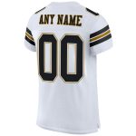 Custom Authentic Football Jersey Personalized with Name and Number - White Black Gold Mesh Personalized White Black-Old Gold