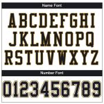 Custom Authentic Football Jersey Personalized with Name and Number - White Black Gold Mesh Personalized White Black-Old Gold