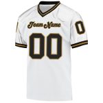 Custom Personalized Football Jersey - Authentic Throwback Mesh in White, Black, Old Gold with Custom Name and Number Personalized