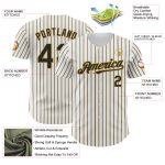 Custom Personalized Black Old Gold Pinstripe Baseball Jersey with Name and Number - Authentic Team Gear Personalized White