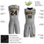 Custom Name Number Basketball Jersey Sublimation Round Neck White Black Old Gold Team Suit Personalized White Black-Old Gold
