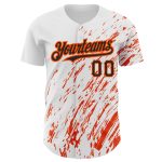 Customizable 3D Pattern Baseball Jersey with Name & Number - Personalized Black-Orange Abstract Splash Design Personalized