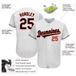 Personalized Authentic Baseball Jersey - White Black Orange Design Personalized White Black-Orange Authentic Baseball Jersey
