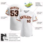 Custom Name and Number Authentic Baseball Jersey - Personalized Black Orange and White Design Personalized White Black-Orange