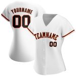 Custom Name and Number Authentic Baseball Jersey - Personalized Black Orange and White Design Personalized White Black-Orange