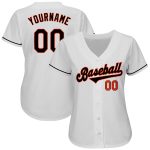 Personalized Authentic Baseball Jersey - White Black Orange Design Personalized White Black-Orange Authentic Baseball Jersey