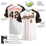 Custom Name Number Baseball Jersey - Personalized Black Orange White Authentic Raglan Sleeves Personalized White Black-Orange