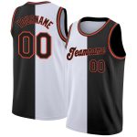 Personalized Black-Orange Basketball Jersey with Custom Name & Number - Authentic Split Fashion Team Apparel Personalized