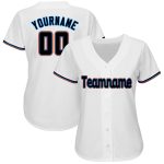 Custom Personalized Team Baseball Jersey - White Black-Orange with Name and Number Personalized White Black-Orange Baseball