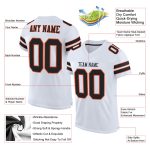 Personalized Authentic Football Jersey - White Black-Orange Mesh Style Personalized White Black-Orange Mesh Authentic Football