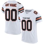 Custom Name and Number Authentic Football Jersey - Personalized White Black-Orange Mesh Team Jersey Personalized White Black-Orange