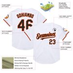 Custom Personalized Baseball Jersey with Name and Number - White Black-Orange Mesh Authentic Throwback Design Personalized