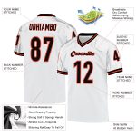 Custom Name and Number Mesh Football Jersey - Personalized White Black-Orange Authentic Throwback Team Jersey Personalized
