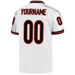 Custom Name and Number Mesh Football Jersey - Personalized White Black-Orange Authentic Throwback Team Jersey Personalized