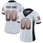 Custom Name Number Personalized Black Orange Mesh Fashion Football Jersey - Team Drift Style Personalized White Black-Orange