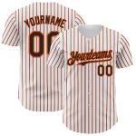 Personalized Orange-Black Authentic Baseball Jersey with Black Orange Pinstripe Design Personalized White (Black Orange Pinstripe)
