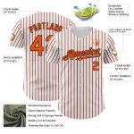 Custom Personalized Orange Black Baseball Jersey with Name and Number - White Black Orange Pinstripe Authentic Design Personalized