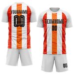 Custom Name Number Soccer Jersey - Personalized Black Orange White Sublimation Team Uniform Personalized White Black-Orange