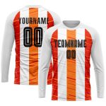 Custom Name Number Soccer Jersey - Personalized Black Orange White Sublimation Team Uniform Personalized White Black-Orange