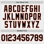 Personalized Softball Jersey Unisex Two-Button in White and Black-Orange Personalized White Black-Orange Two-Button Unisex