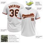 Personalized Softball Jersey Unisex Two-Button in White and Black-Orange Personalized White Black-Orange Two-Button Unisex