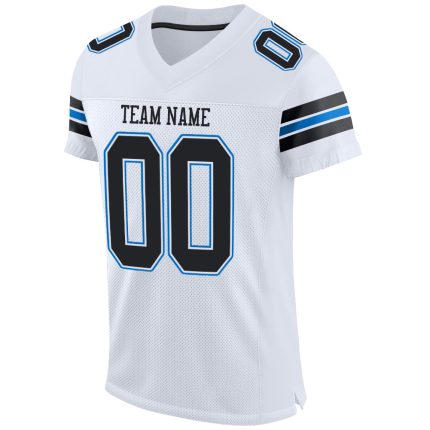 Custom Personalized Black Panther Football Jersey with Blue Mesh - Authentic Team Jersey with Name and Number Personalized