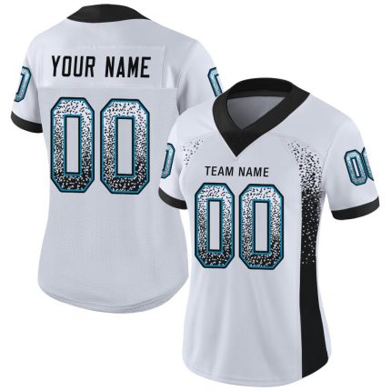 Custom Name Number Blue Mesh Football Jersey Personalized Black Panther Design Personalized White Black-Panther Blue Mesh
