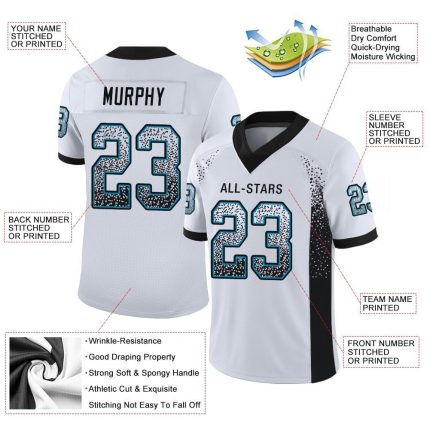 Custom Name Number Blue Mesh Football Jersey Personalized Black Panther Design Personalized White Black-Panther Blue Mesh