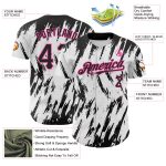 Personalized 3D Pattern Baseball Jersey with Custom Name & Number - Black Pink Sharp Design Personalized White Black-Pink