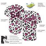 Custom Leopard 3D Pattern Baseball Jersey - Personalized Name & Number in White Black-Pink Personalized White Black-Pink